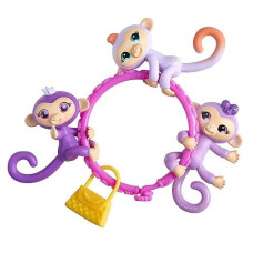 Wowwee Fingerlings Minis-Series 1-5 Piece Banana Blister 3 Figures Plus Bonus Bracelet And Charm