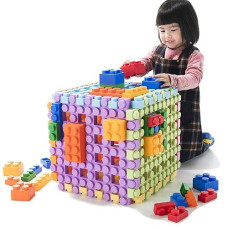 UNiPLAY Large Multi-colored Waffle Building Blocks Set