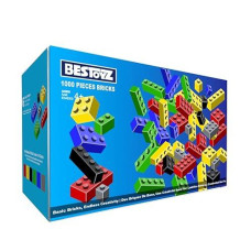 Bestoyz 1000 Pieces Building Blocks, Bulk Classic Building Bricks Toy, Big Box Of Basic Bricks, Compatible With Major Brands, Educational Construction Toys & Gifts For Kids 4+