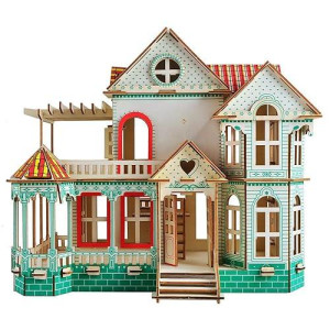 Nwfashion Wooden Dream Dollhouse Diy Kits Miniature Doll House (Hawaii Villa)