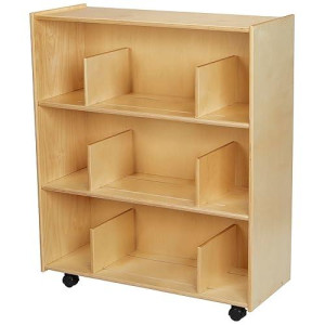 Childcraft Mobile Open Shelving Units With Adjustable Dividers, 35-3/4 X 14-1/4 X 42 Inches