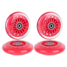 Aowish Ride On Swing Twist Wiggle Car Polyurethane Replacement Wheels W/Bearings Abec-9 (2 Front Wheels With Convex Hub, 2 Rear Wheels With Concave Hub) (Red)