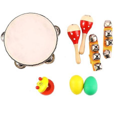 Zochoose Toddler Musical Instrument, Wooden Percussion Instruments Tambourine For Kids Toddlers, Musical Toys Set For Boys And Girls