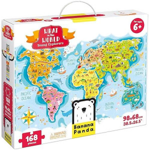 Banana Panda - What In The World Young Explorers - Jigsaw Puzzle And Learning Activity For Kids Ages 6 Years And Up,Multicolor