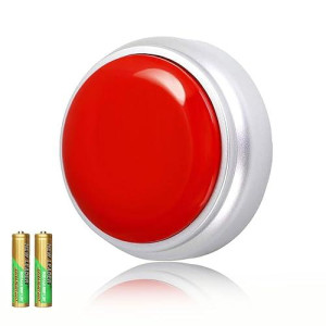 Cover 30 Seconds Answer Buzzers Recordable Talking Button Easy Button Record Button Toy Gift Answer Buzzers (Red+Silver)