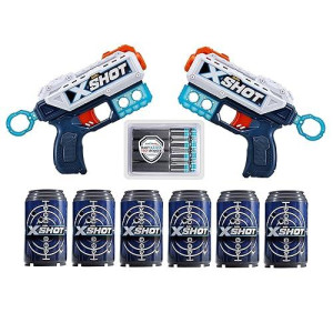 Xshot Excel Double Kickback Foam Dart Blaster Combo Pack (8 Darts, 6 Cans) By Zuru