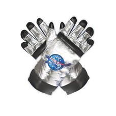 UNDERWRAPS Silver Astronaut Gloves for Adults - One Size