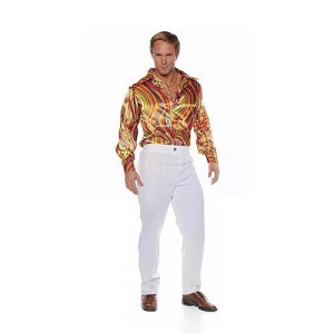 UNDERWRAPS Men's X-Large Retro Disco Shirt - Orange Swirls