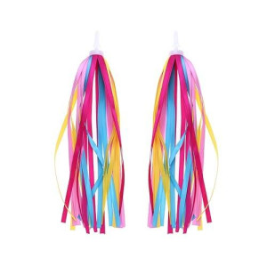 Vorcool 1 Pair Bike Streamers Bicycle Grips Colorful Polyester Streamers Tassel Ribbons Children Baby Carrier Accessories (Yellow)