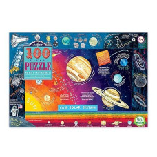 Eeboo: Solar System 100 Piece Puzzle, Perfect Project For Little Hands, Aids In Development Of Pattern, Shape, And Color Recognition, Offers Children A Challenge, Perfect For Ages 5 And Up