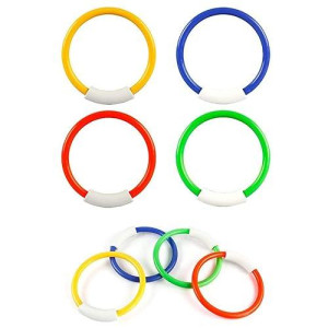 Carykon 8 Pcs Dive Rings Underwater Swimming Pool Toy Rings-5 1/2 Inch Diameter