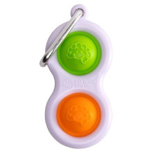 Fat Brain Toys Simpl Dimpl - Simple Dimple - Orange/Lime - Popping Fidget Keychain