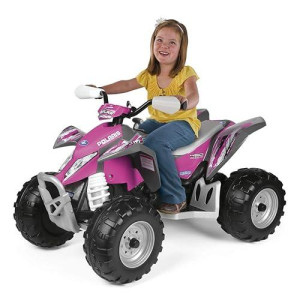 Peg Perego Polaris Outlaw Pink Power 12 Volt Ride On Quad