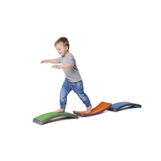 Gonge Arches - Kids Multipurpose Motor Skills, Balance, And Coordination Skills Course With Seesaw, Set Of 3 Arches - Vibrant