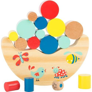 Small Foot Wooden Toys Stacking Block Balancing Game With Dice Move It! Designed For Children Ages 3+