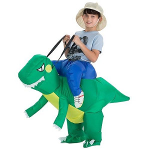 TOLOCO Kids Inflatable Dinosaur Costume - Green T Rex Outfit