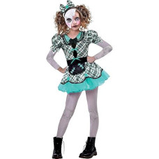 Multicolor Dark Doll Set (Xl 14-16) - Includes Dress, Headband, Mask, & Tights - Perfect For Themed Parties & Halloween Celebrations