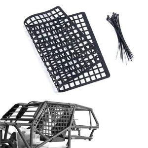 Rclions Rubber Rc Car Window Net, Luggage Net Vehicle Scale Accessories For 1/10,1/8 Rc Crawler Car (Black)