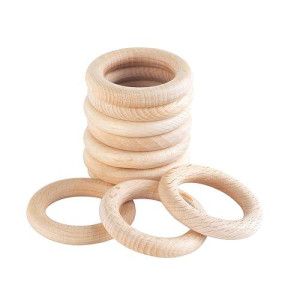 Tickit 73915 Small Wooden Rings - Set Of 10