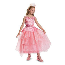 Wicked Glinda Costume For Girls, Deluxe Official Wicked Pink Glinda Costume Dress, Kids Size (7-8)