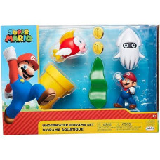 Super Mario Underwater Diorama Play Set with Figures & Accessories