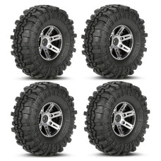 Lafeina 1.9" 110Mm Rubber Tires And Alloy Beadlock Wheel Rims For 1/10 Scale Rc Rock Crawler Car