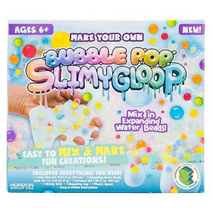 Slimygloop Make Your Own Bubble Pop Diy Slime Kit By Horizon Group Usa, Mix & Create Super Stretchy, Squishy, Gooey, Putty, Crunchy Slime, Expanding Water Beads Included, Multicolor, One Size