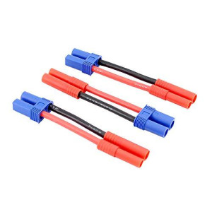 3Pcs Hxt 4Mm Male To Ec5 Style Female Adapter Cable For Lipo Battery - 5Cm / 12Awg Wire(Bdhi-32)