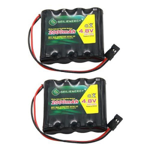 Qblpower 4.8V 2000Mah Nimh Rx Receiver Battery Pack Rc Futaba Hitec Jr For Rc Cars And Airplanes(2 Pack)