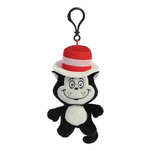 Aurora® Whimsical Dr. Seuss™ Cat In The Hat Keychain Stuffed Animal - Magical Storytelling - Literary Inspiration - Black 4 Inches