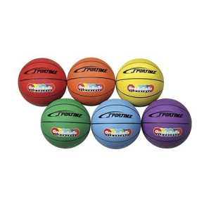 Sportime Mini Basketballs Set of 6 - 11 inch Rubber Balls