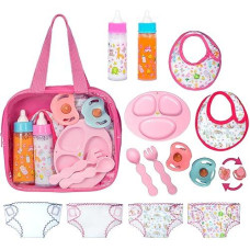 Fash N Kolor My Sweet Baby Disappearing Doll Feeding Set - Doll Feeding Set | Set Includes 2 Bottles, 4 Pcs Doll Diapers Doll Underwear And 2 Pcs Doll Bibs And 2 Pacifier (13 Pc Set)