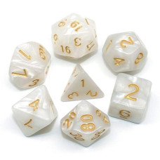 Dnd Dice Set Pearl White Rpg 7-Die Dice Set Fit Dungeons And Dragons(D&D) Pathfinder Mtg Role Playing Games Polyhedral Dice With Dice Pouch