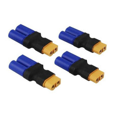 Fly Rc 4Pcs Female Xt60 To Male Ec5 Adapter, Female Xt60 To Male Ec5 Connector Adapter No Wires Rc Lipo Battery Connectors