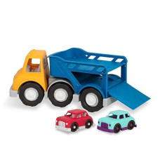 Battat- Wonder Wheels- Toy Carrier Truck & 2 Toy Cars - Toy Truck Playset For Kids, Toddlers - Pretend Play- Recyclable Materials - 1Year +