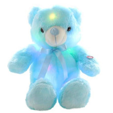 Sofipal Led Teddy Bears Stuffed Animals, Cute Glow Bear Plush Toys Creative Colorful Luminous Light Up Doll Gifts For Bedroom, Kids, Baby, Valentine,Blue,18 Inch