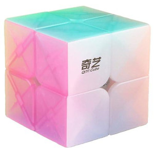 Tanch Speed Cube Stickerless 2X2 Jelly Magic Cube Puzzle Toy Colorful (Transparent)