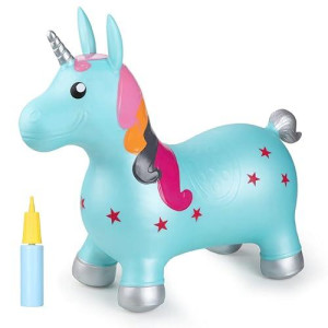 Inpany Pink Unicorn Hopper, Horse Hopper, Bouncy Inflatable Animal Ride-On Toy For Children, Boys And Girls, Toddlers (Pump Included)