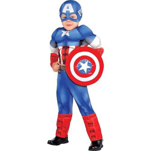 Suit Yourself Classic Captain America Muscle Halloween Costume For Toddler Boys 2T Includes Jumpsuit And Mask