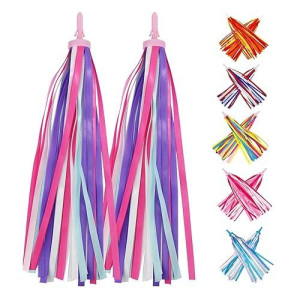 Platt Kid'S Bicycle Handlebar Streamers Colorful Ribbons Tassel For Girls Boys Bicycle Handlebar Scooter Handgrip (Purple 1Pair)