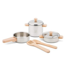 New Classic Toys Metal Pan Set - Colorful Cooking Playset