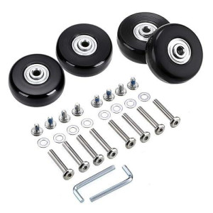 Ownmy 43Mm X 18Mm Luggage Suitcase Replacement Wheels, Rubber Swivel Caster Wheels Bearings Repair Kits, A Set Of 4