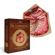 Genius Games Human Abdomen Anatomy Jigsaw Puzzle | Dr Livingston'S Unique Shaped Science Puzzles, Accurate Medical Illustrations Of The Body, Organs, Stomach, Liver And Intestines