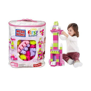 Mega Brands - First Builders: Big Build Pink Bag, 80 Pieces