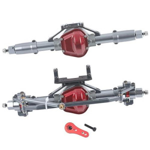 Rzxyl 1:10 Rock Crawler Axle, Aluminum Alloy Front And Rear Axle For Axial Scx10 Rc Crawler Car (Titanium)