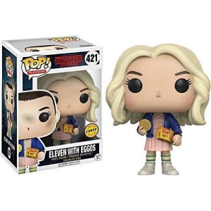 Funko Stranger Things - Eleven In Wig With Eggos Limited Edition Chase Pop! Vinyl Figure Vinyl Figure (Includes Compatible Pop Box Protector Case)