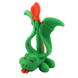 Baby Banana Dragon Toothbrush & Teether - Green, Orange