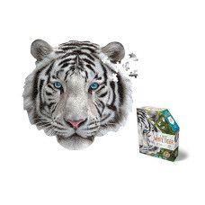 Madd Capp Puzzles - I Am White Tiger - 300 Pieces - Animal Shaped Jigsaw Puzzle