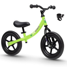 The Original Croco Ultra Lightweight And Sturdy Balance Bike. 3 Models For 2, 3, 4, And 5-Year-Old Kids. Unbeatable Features. Toddler Training Bike, No Pedal (Bright Green, Sturdy 12 Inch)