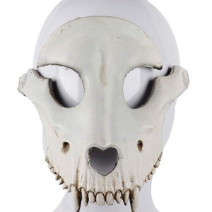 Amosfun Sheep Head Mask Halloween Sheep Skull Cosplay Mask Halloween Party Horror Mask For Cosplay Party Props (Beige)